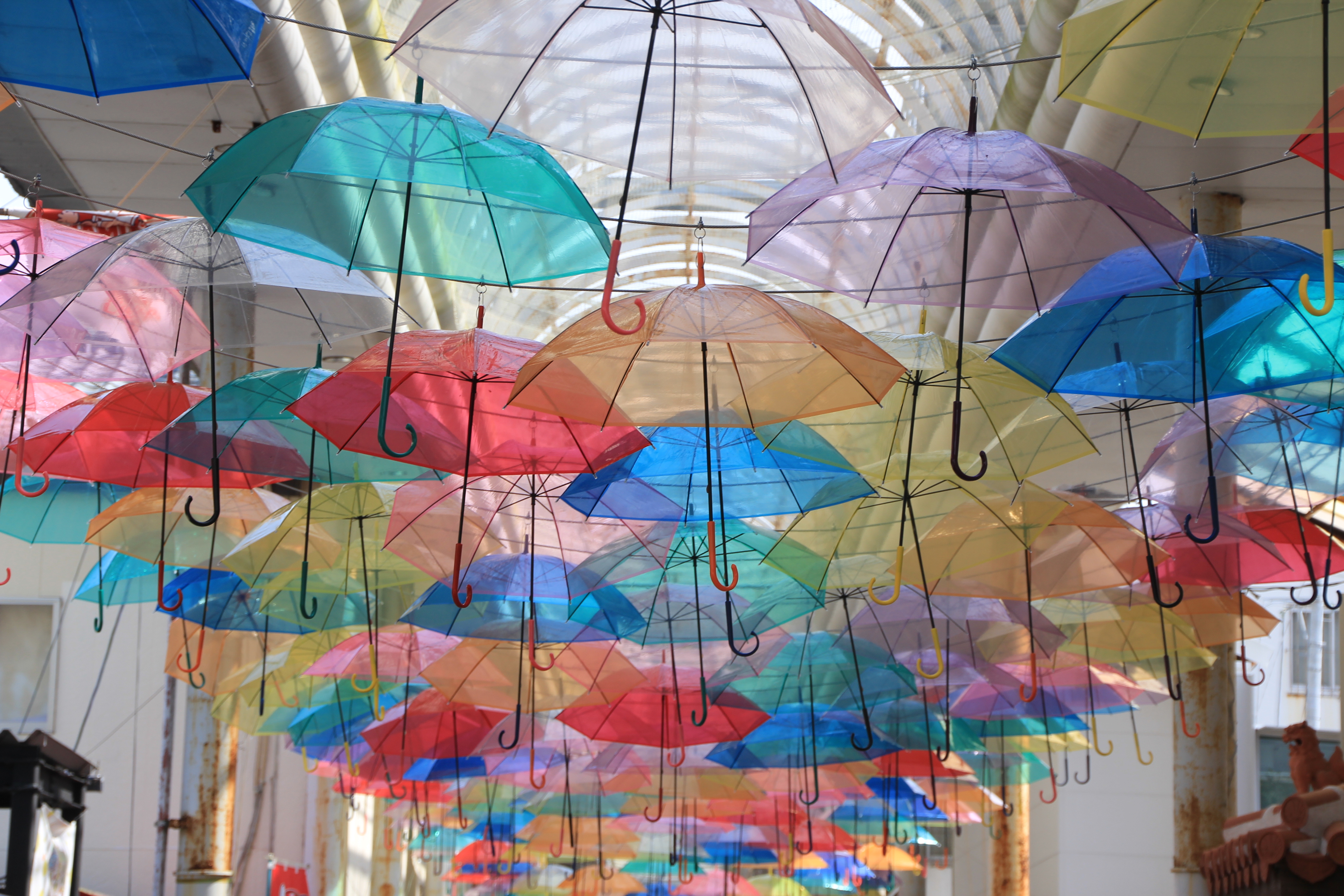 油津商店街がカラフルな傘で彩る アンブレラスカイ ほっと にちなんくしま
